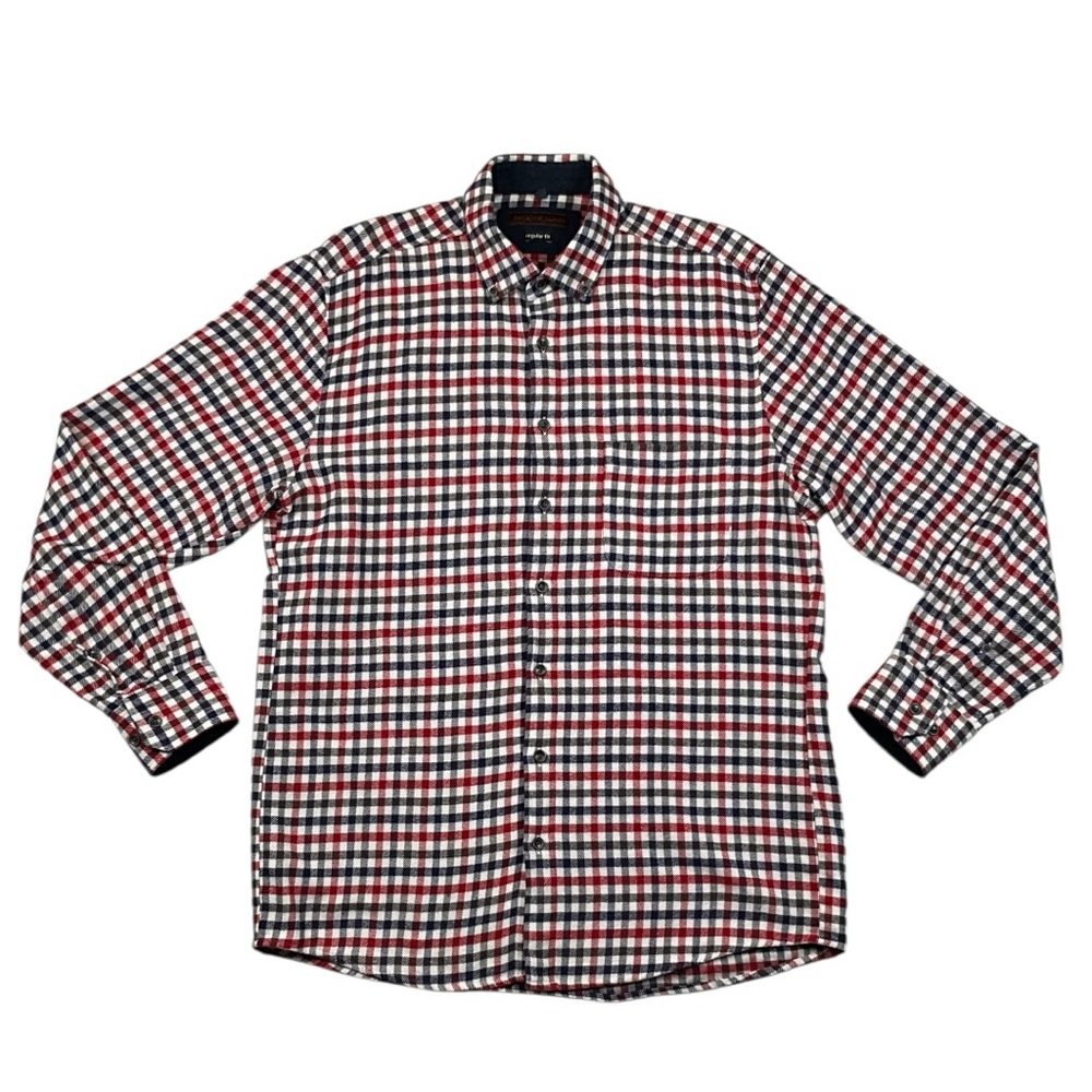 Patrick James‎ Men’s Plaid Flannel Long Sleeve Sport Shirt Medium Regular Fit